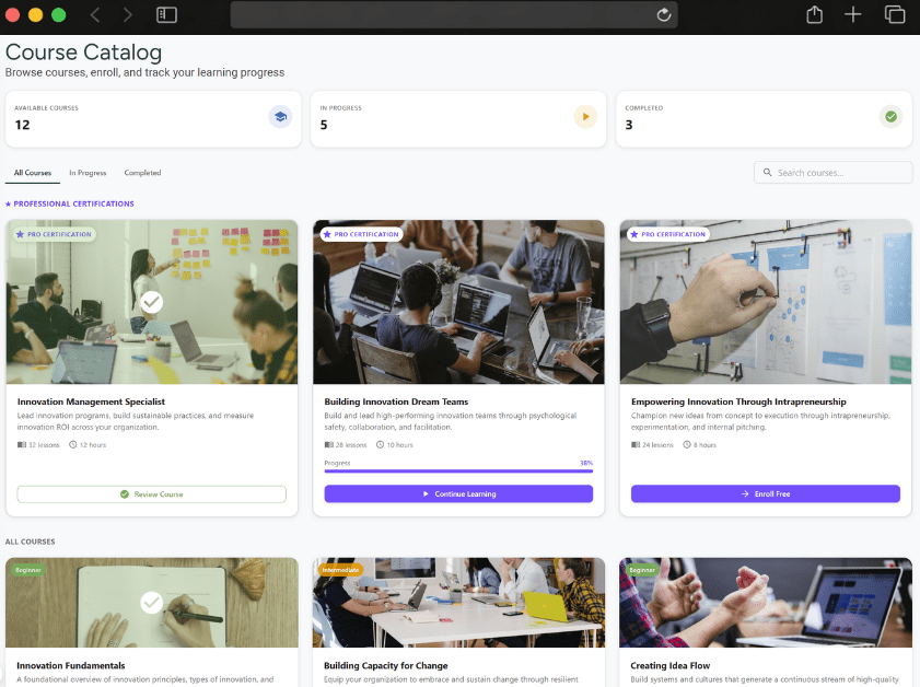 Learning Center Browser Shot