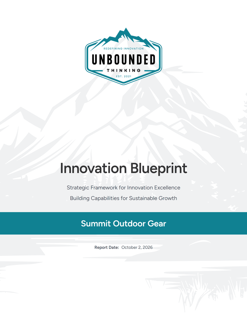 Cover of an Innovation Blueprint report prepared for an organization
